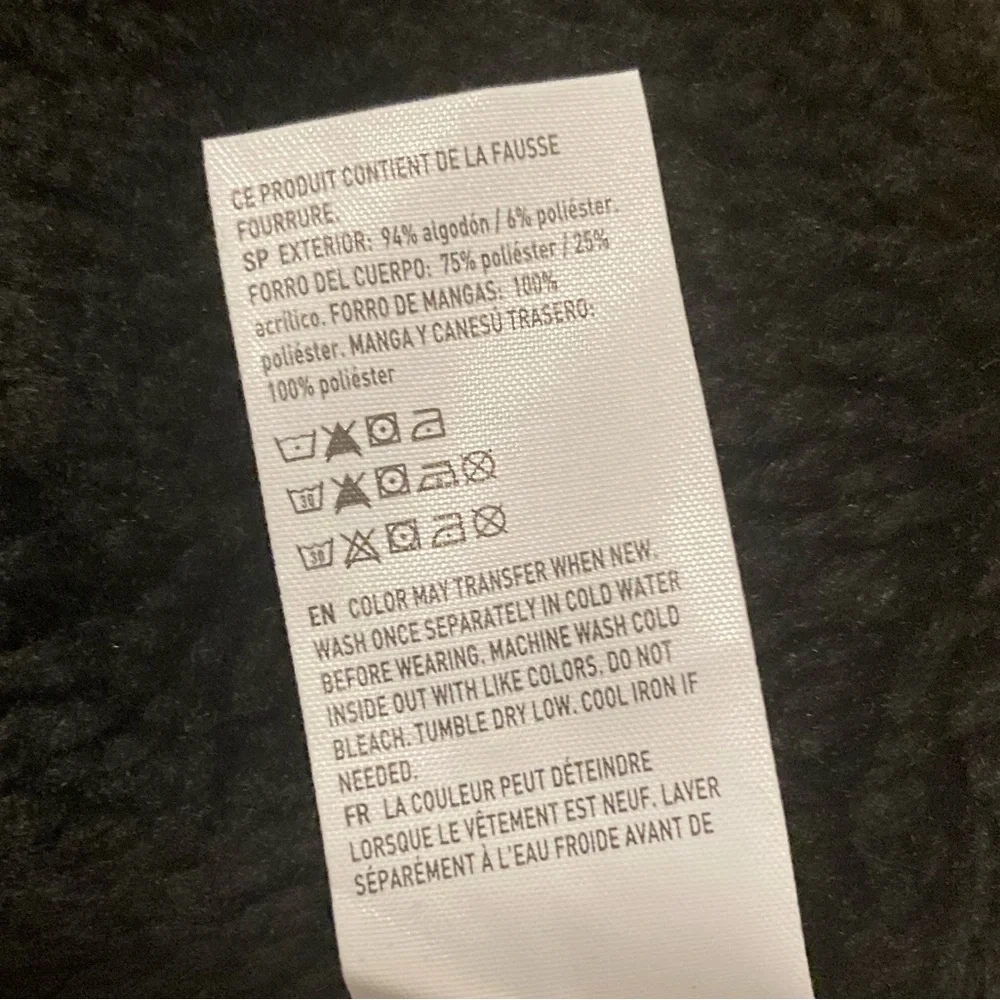 AEO 🦅 Black Sherpa Lined Denim Jacket - Picture 12 of 16